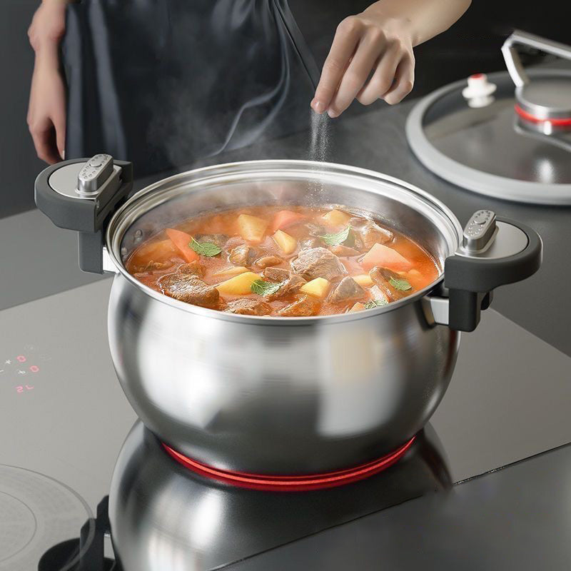 Stainless Steel Micro Pressure Stew Pot 7 Liter Set of 2