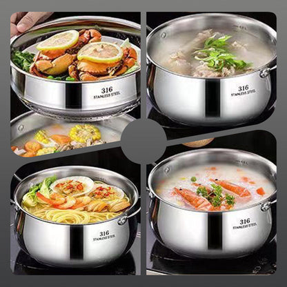 Stainless Steel Micro Pressure Stew Pot 7 Liter Set of 2