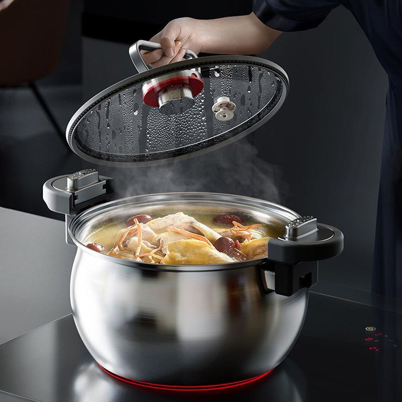 Stainless Steel Micro Pressure Stew Pot 7 Liter Set of 2