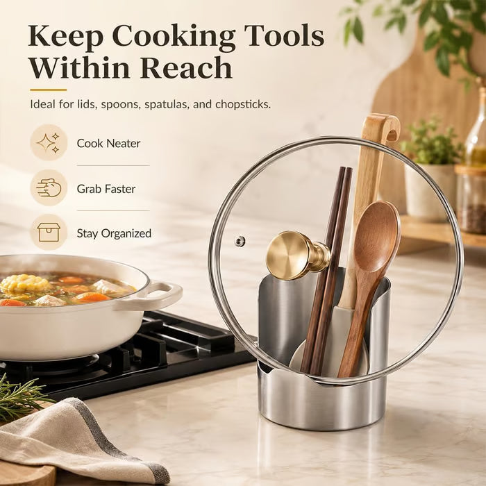 Stainless Steel Utensil and Pot Lid Holder Set of 2