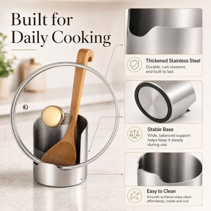 Stainless Steel Utensil and Pot Lid Holder Set of 2
