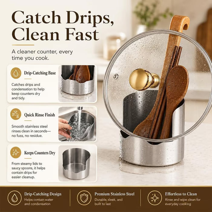 Stainless Steel Utensil and Pot Lid Holder Set of 2