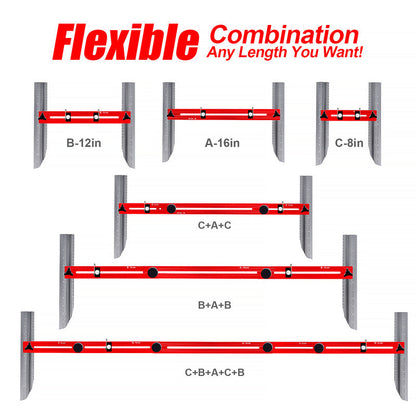 Stair Tread Template with Dual Scale 8 to 72 Inch Aluminum