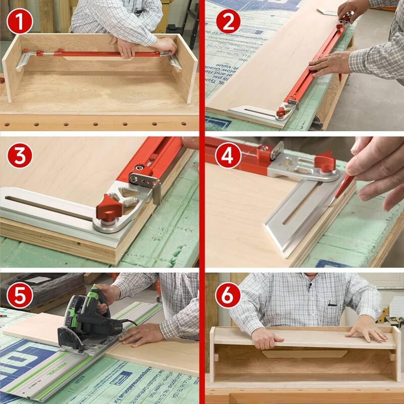 Stair Tread Template with Dual Scale 8 to 72 Inch Aluminum