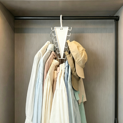 Triangle Closet Organizer Hanger with Rotating Hook 10.2 Inch