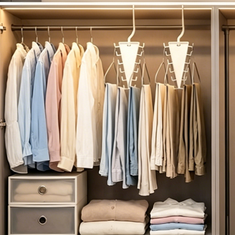 Triangle Closet Organizer Hanger with Rotating Hook 10.2 Inch