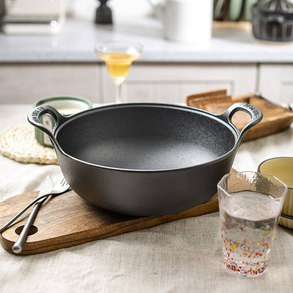 Uncoated Cast Iron Pot with Two Handles