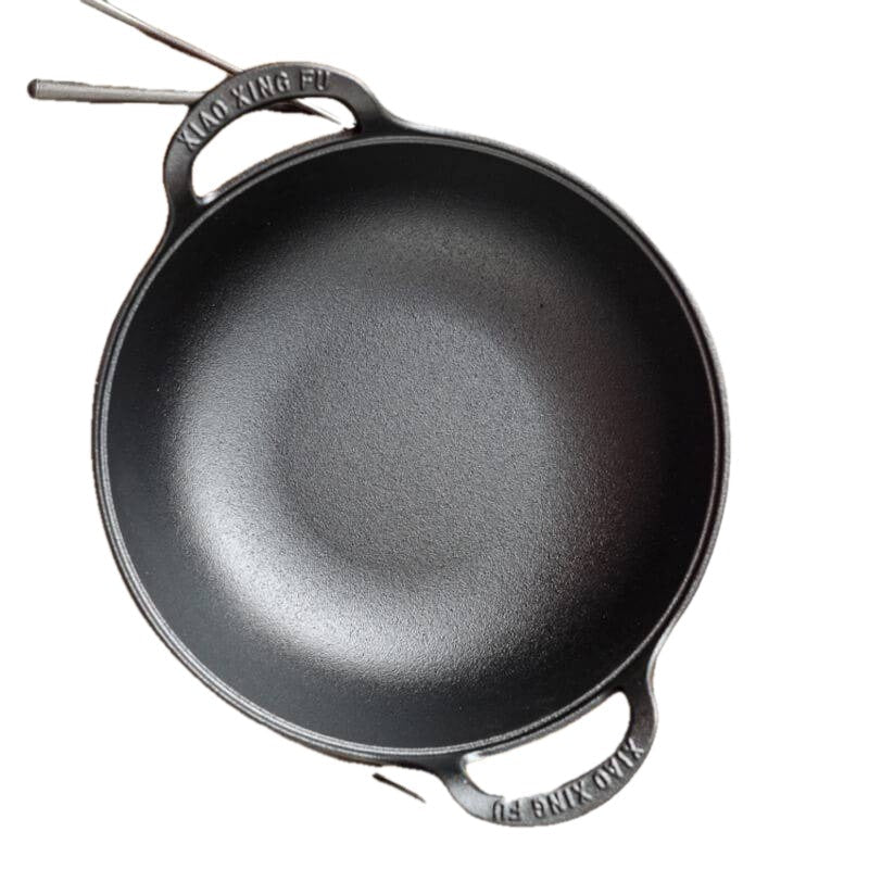 Uncoated Cast Iron Pot with Two Handles