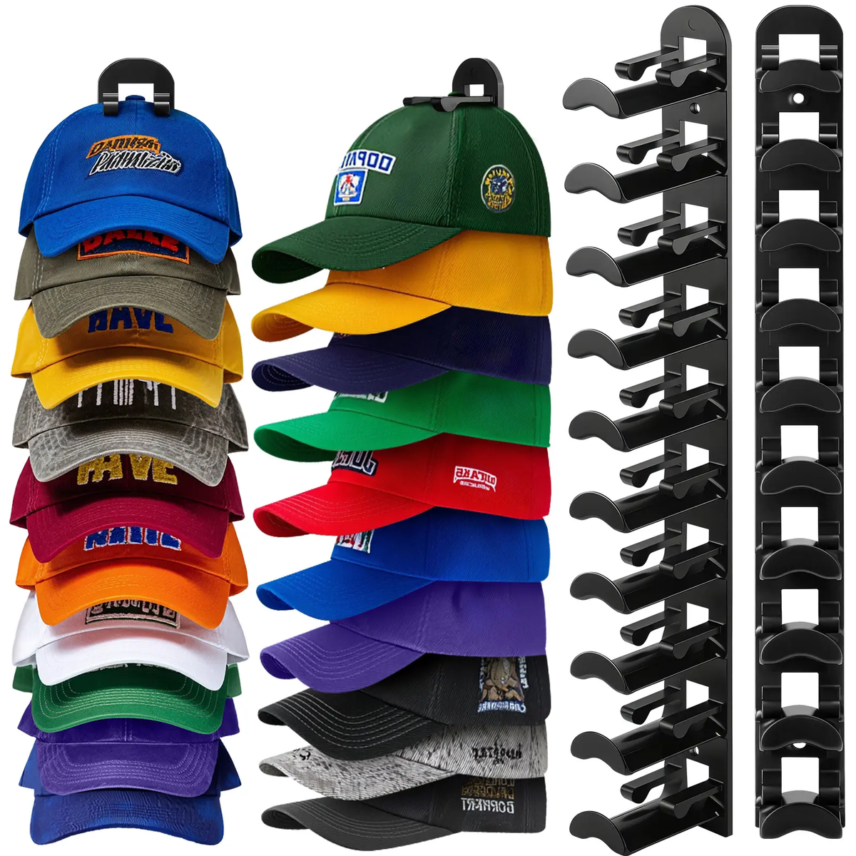 Wall Mounted Hat Rack for 10 Caps 15 Inch