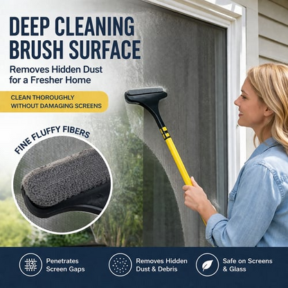 Window Screen Cleaning Brush 2 in 1 Wet and Dry Set of 2