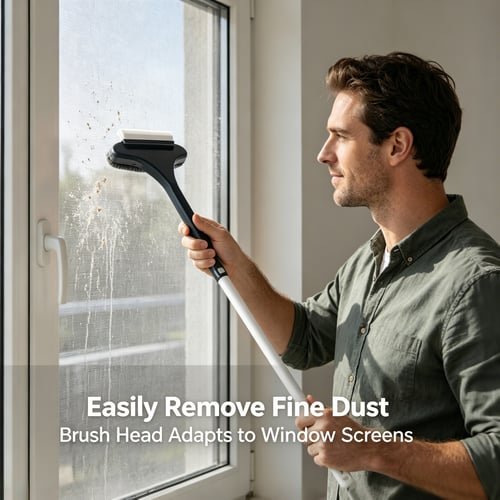 Window Screen Cleaning Brush 2 in 1 Wet and Dry Set of 2