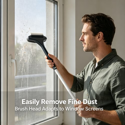 Window Screen Cleaning Brush 2 in 1 Wet and Dry Set of 2