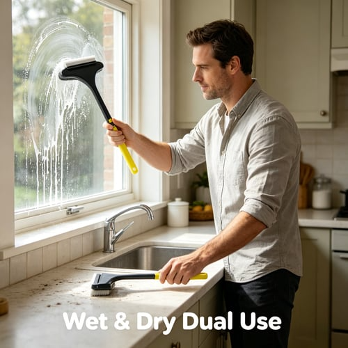 Window Screen Cleaning Brush 2 in 1 Wet and Dry Set of 2