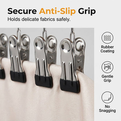 Wooden Clip Hanger with 10 Clips 14 Inch Set of 2