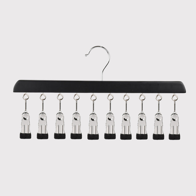 Wooden Clip Hanger with 10 Clips 14 Inch Set of 2