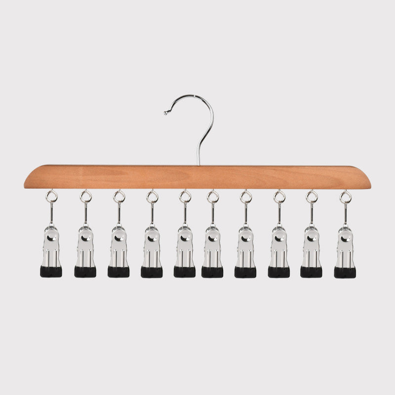 Wooden Clip Hanger with 10 Clips 14 Inch Set of 2