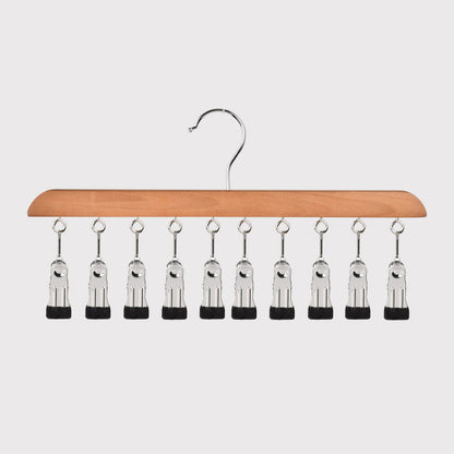 Wooden Clip Hanger with 10 Clips 14 Inch Set of 2