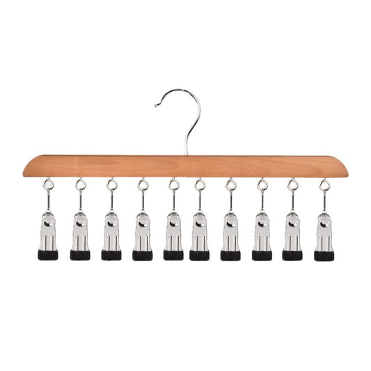Wooden Clip Hanger with 10 Clips 14 Inch Set of 2