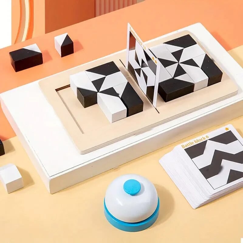 Wooden Hidden Block Puzzle with Challenge Cards Set of 3
