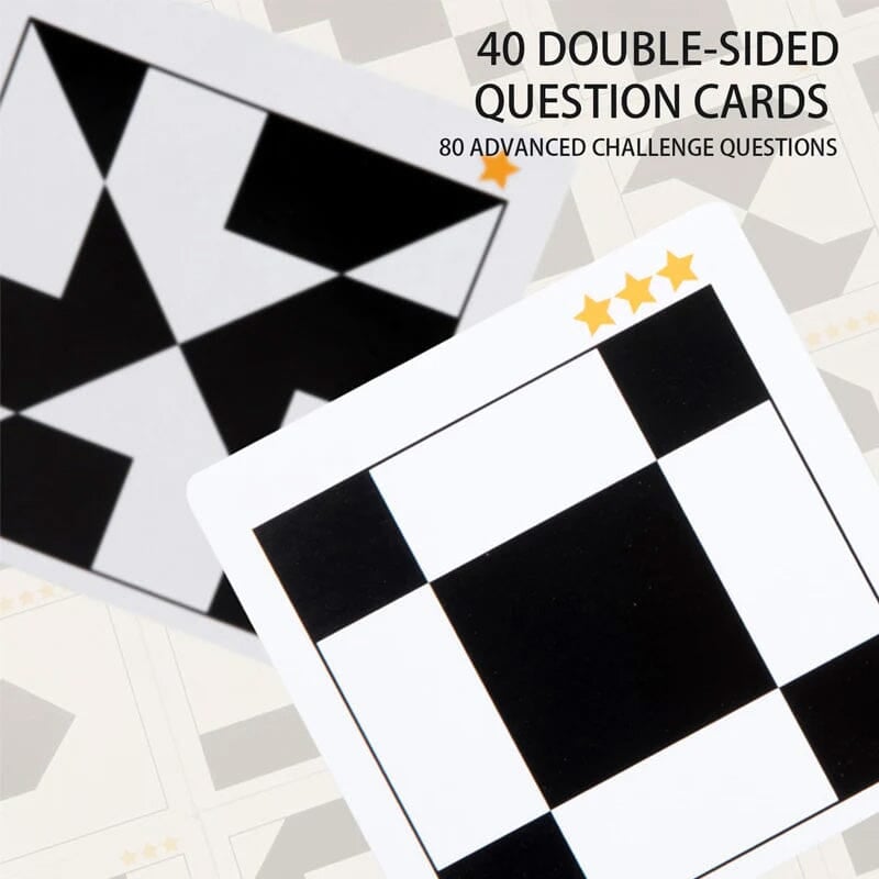 Wooden Hidden Block Puzzle with Challenge Cards Set of 3