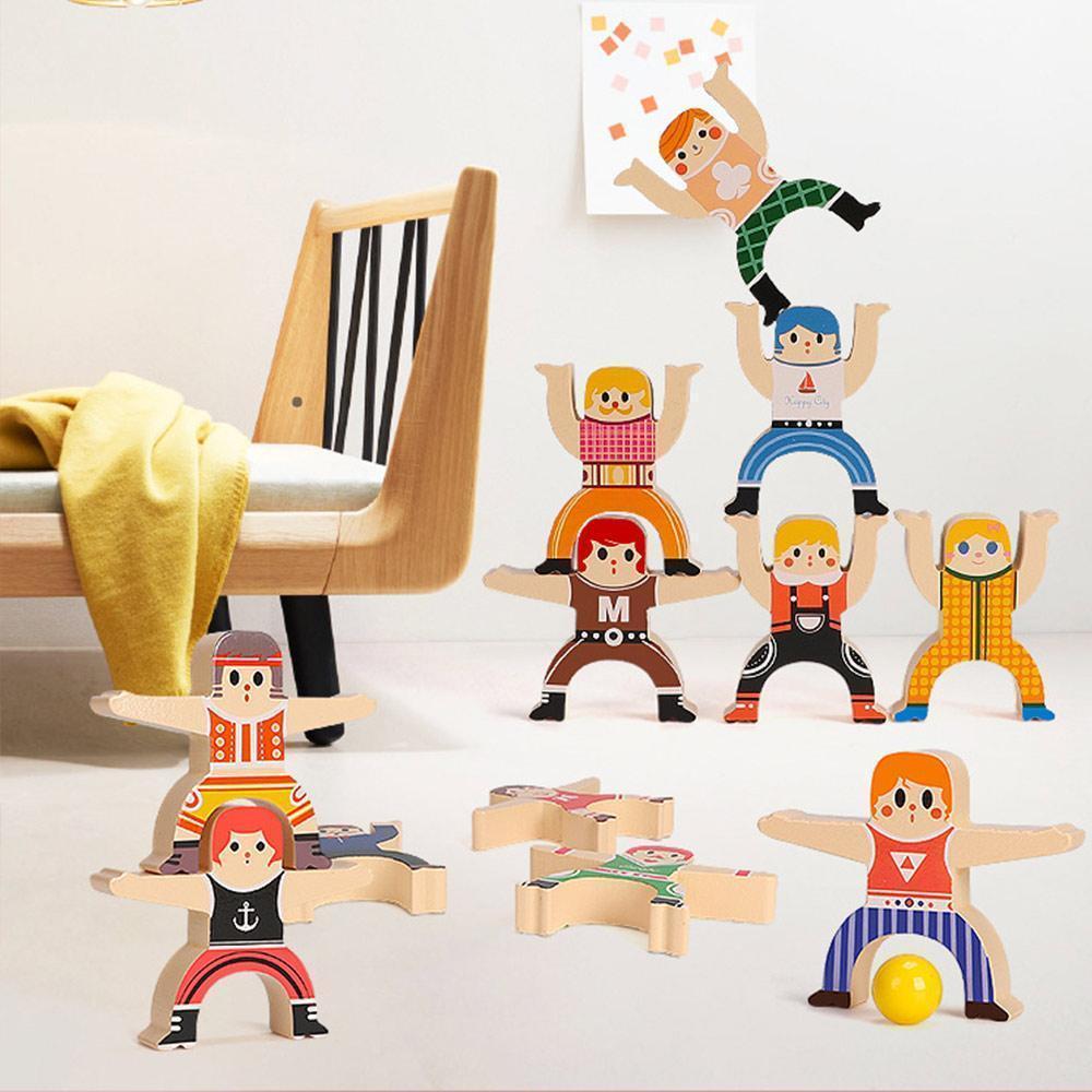 Wooden Stacking Balance Blocks Toy Set of 2