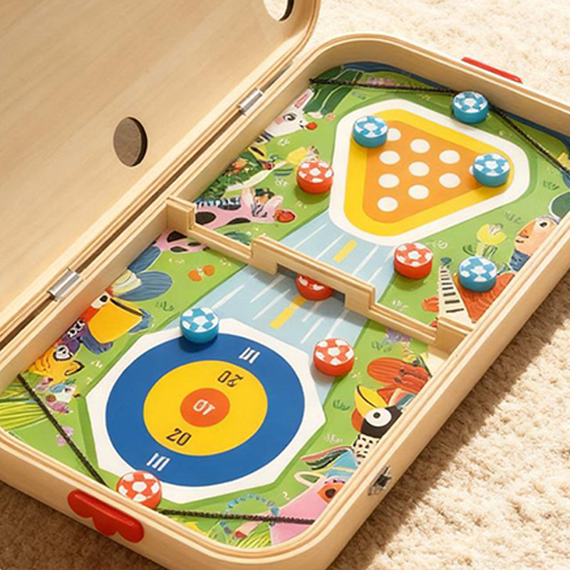 Wooden Tabletop Game 6 in 1 with Billiards 20 x 11 inch